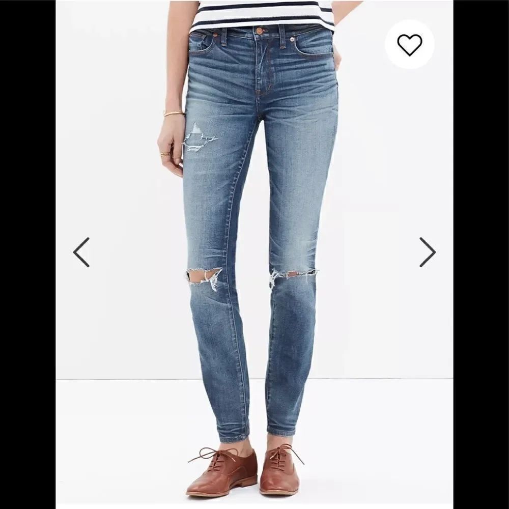Madewellย highโriserโdistressedโskinnyโjeansโszโ26